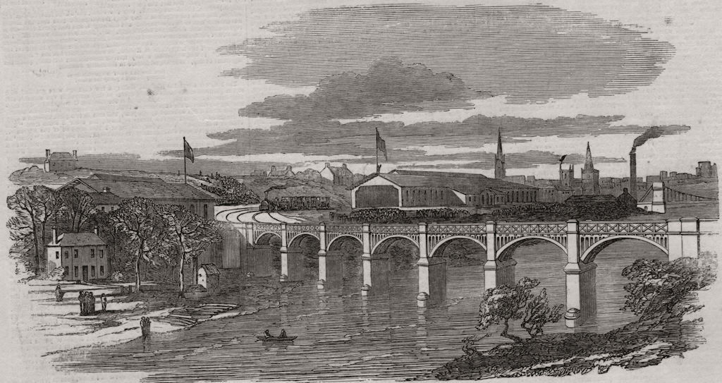 Opening of the Aberdeen Railway - Dee Bridge & Aberdeen terminus. Scotland 1850