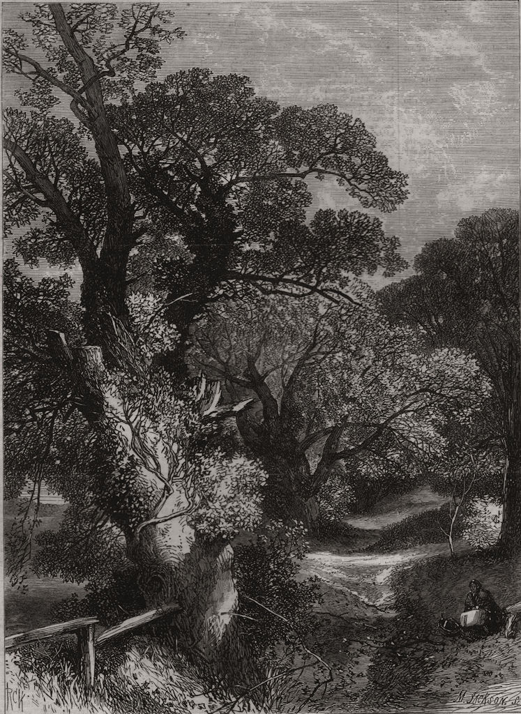 Associate Product "A country lane in Surrey" By F. W. Hulme, in the Winter Exhibition, print, 1867