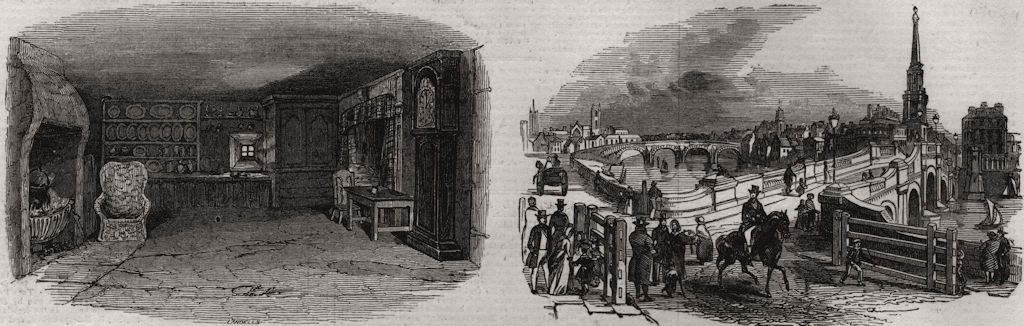 Associate Product The room in which Burns was born. View of Ayr - his birthplace. Scotland, 1844