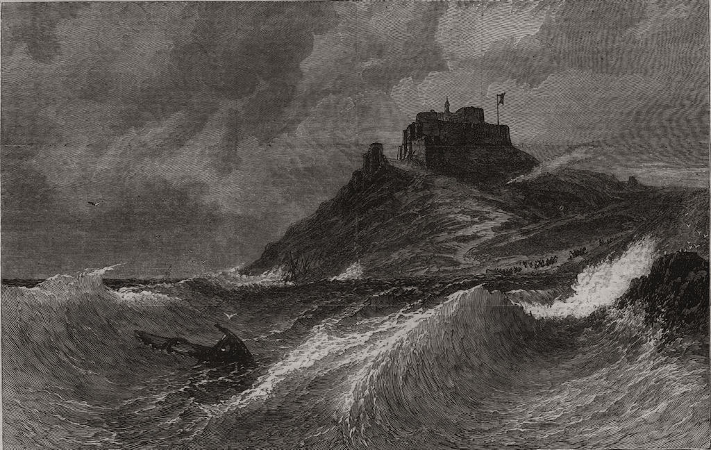 Associate Product "A fresh gale - Mount Orgueil, Jersey". Channel Islands, antique print, 1869