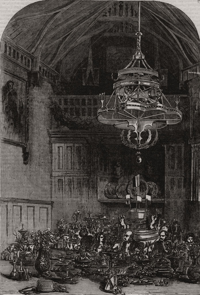 The dejeuner, in the banqueting hall, at Bilton Grange. Warwickshire, 1855