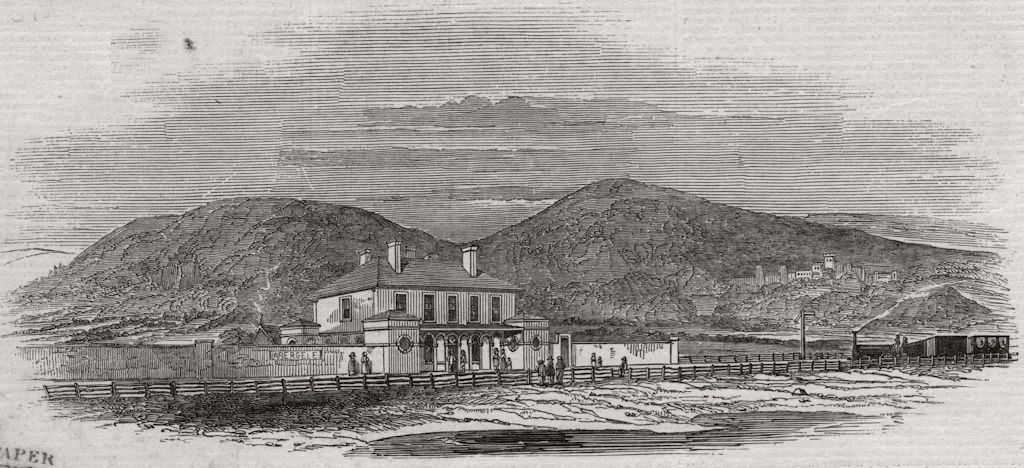 Abergele Station. Wales 1848 old antique vintage print picture