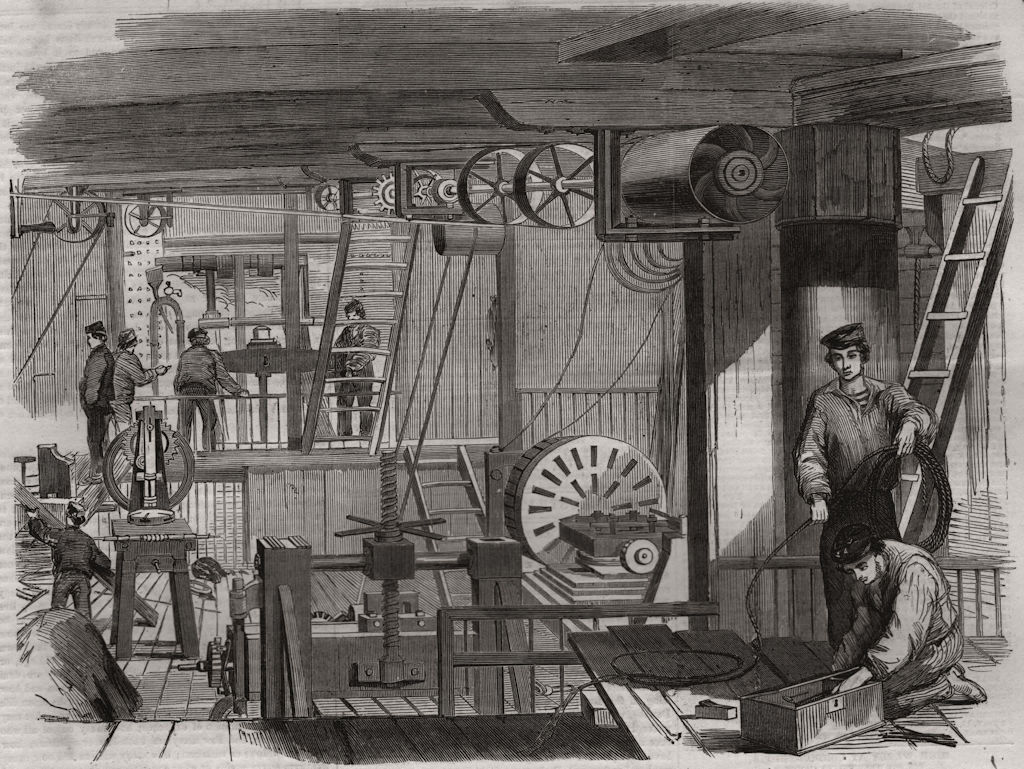 Associate Product "The Volcano" steam Sloop fitted as a floating factory for the Baltic, 1854