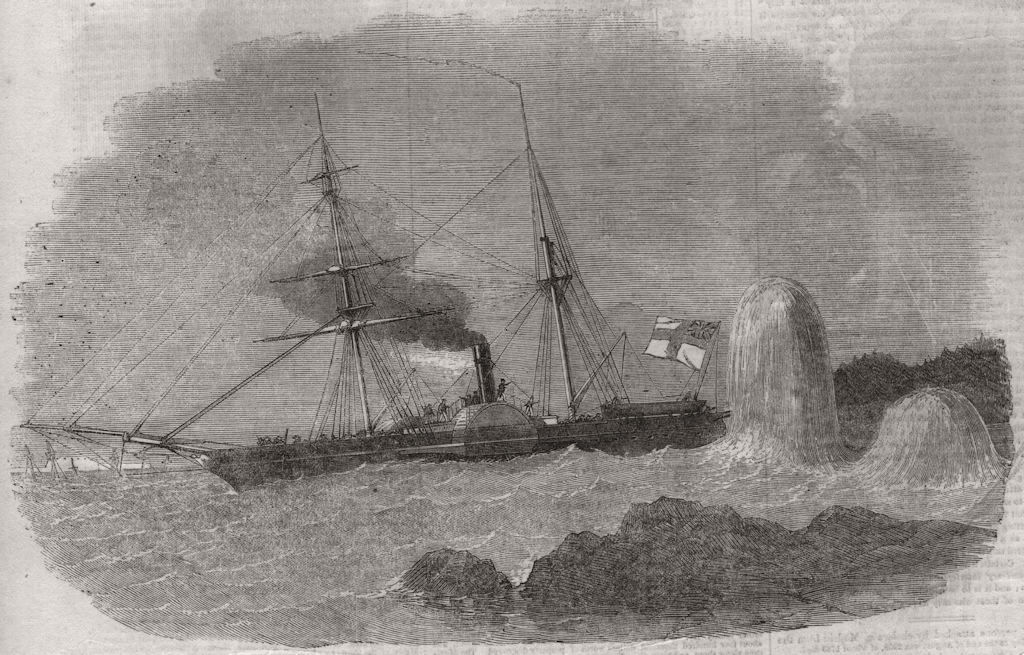 Admiral Dundas, in "the Merlin" surveying Sveaborg (Suomenlinna). Finland 1855