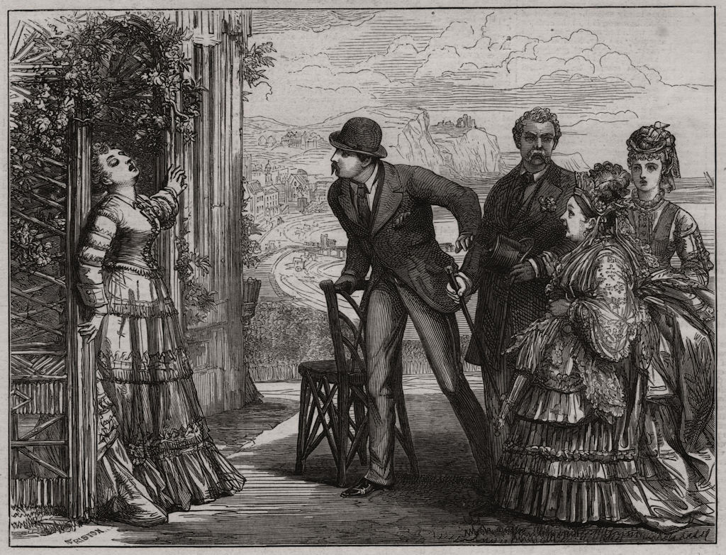 Associate Product Scene from "Old Soldiers" at the Strand Theatre, antique print, 1873