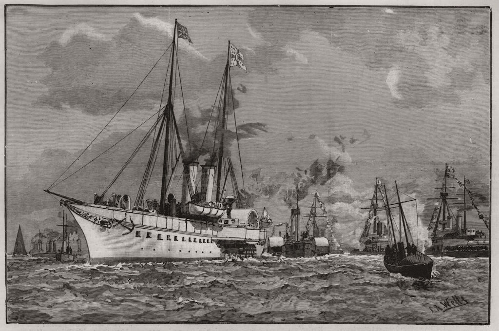 German Emperor Imperial yacht Hohenzollern, Port Victoria, Sheerness. Kent, 1891