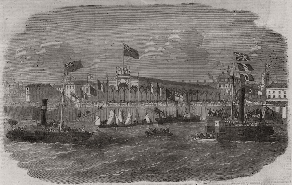 Reception of the Kars commanders, Col Lake & Capt Thompson At Hull 1856 print