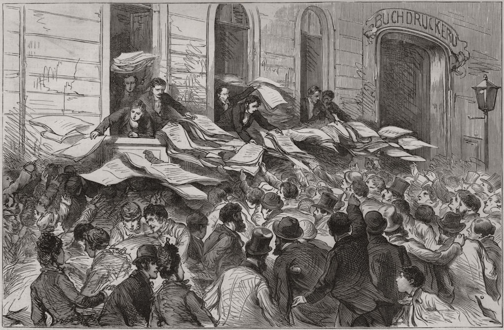 Associate Product Death of Emperor Frederick. Free distribution of newspapers in Berlin, 1888