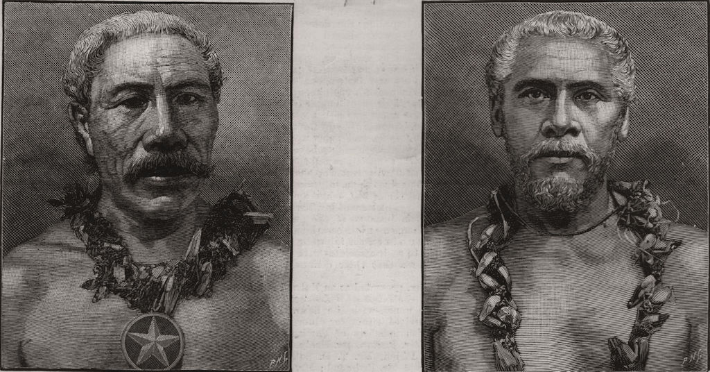Rival Samoan kings. Tamassesse, German choice. Mataafu Matiatoe, people's, 1889