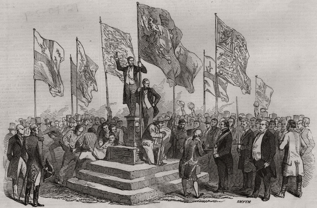 Lord Mayor's view of the Thames. Ceremony at the boundary stone, Staines 1846
