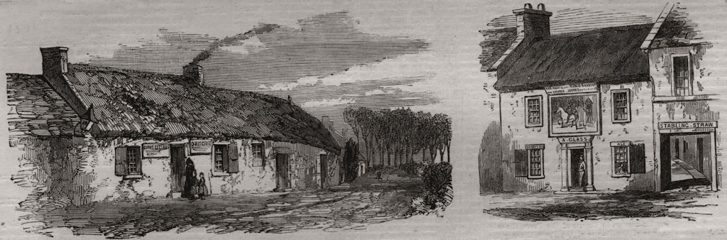 Associate Product The Burns Centenary. Burns' cottage at Ayr; the Tam O'Shanter Tavern, 1859