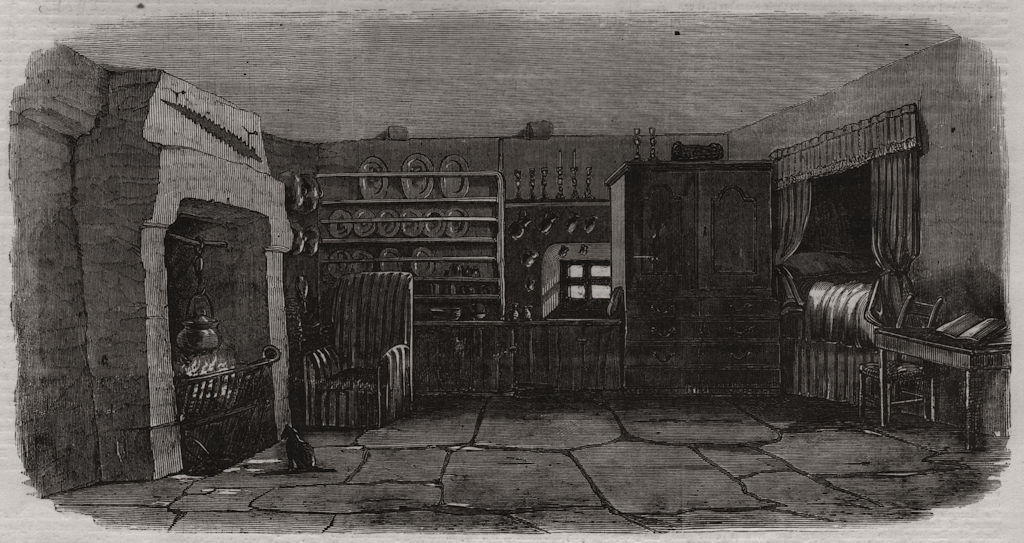 Associate Product The Burns Centenary. The room in which Burns was born. Scotland, old print, 1859