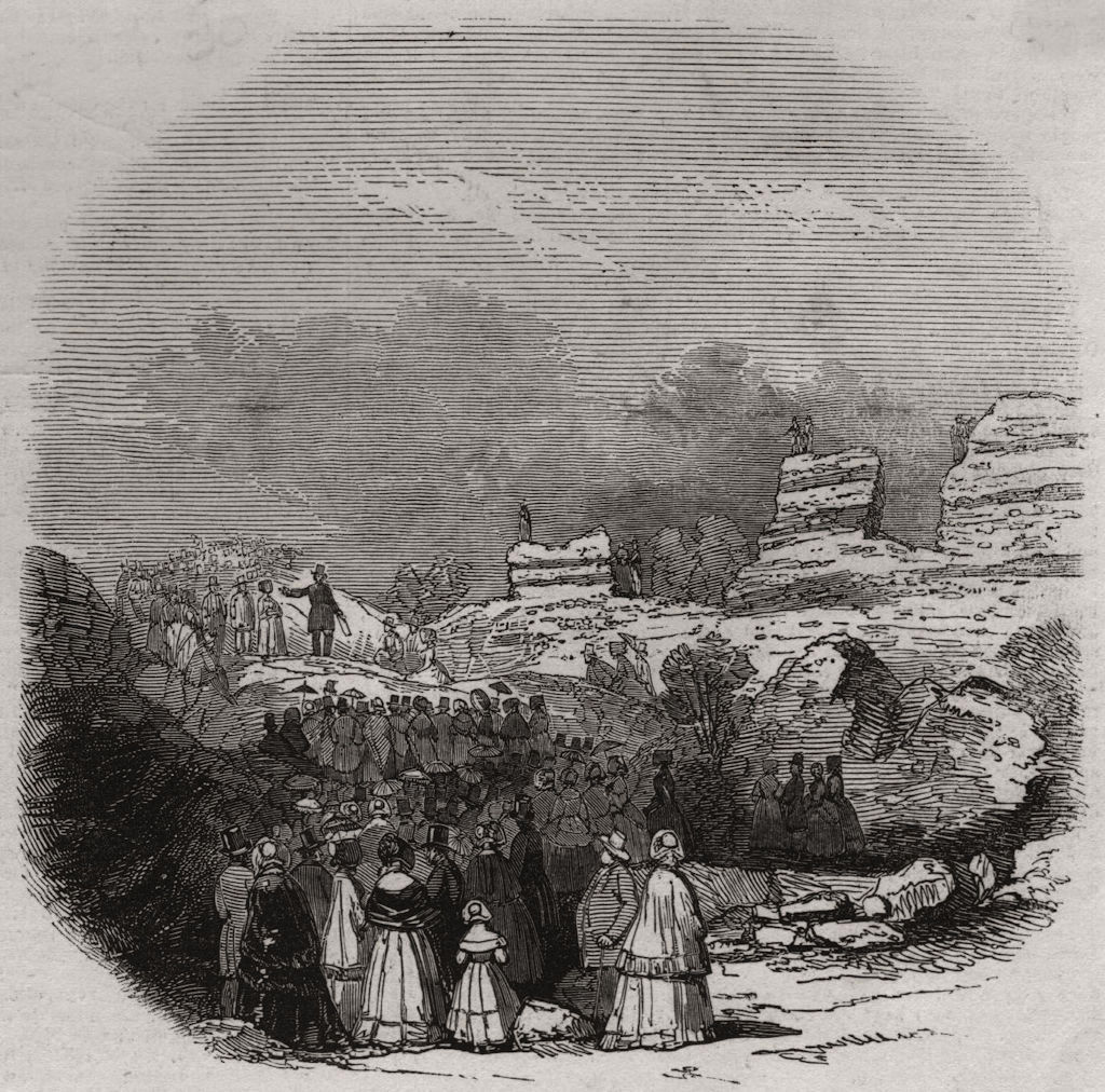 Associate Product Excursion to Burgh Castle, Norwich. Norfolk, antique print, 1847