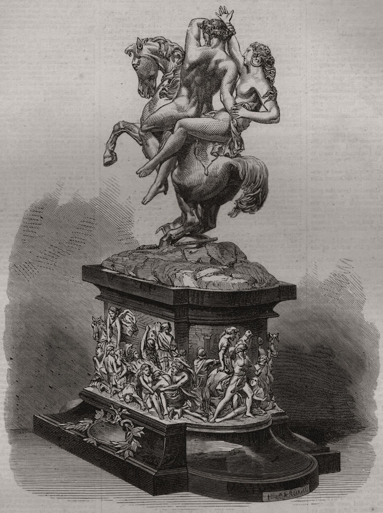 Challenge Trophy for the Hong Kong races, antique print, 1866