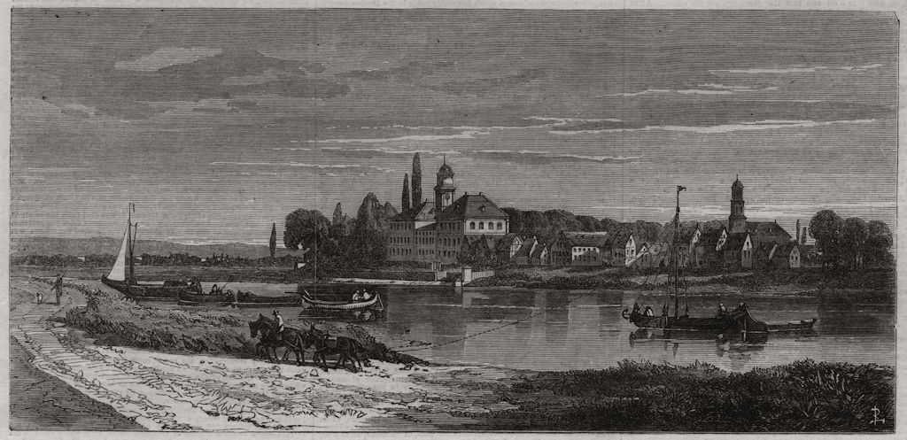 Associate Product Rumpenheim Castle, near Frankfurt-on-the-Main. Germany, antique print, 1866