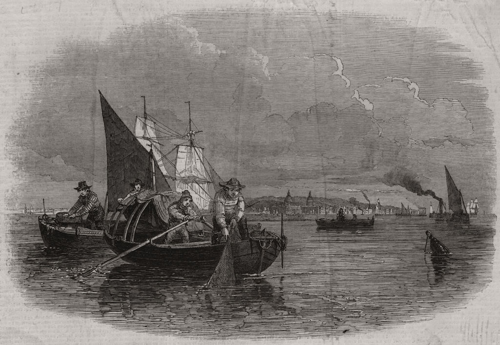 Associate Product "Whitebait fishing". Fine arts, antique print, 1848