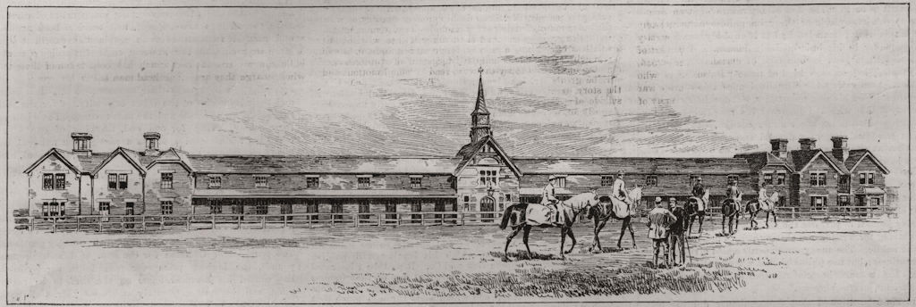 The Falmouth House stables. Newmarket 1891 old antique vintage print picture