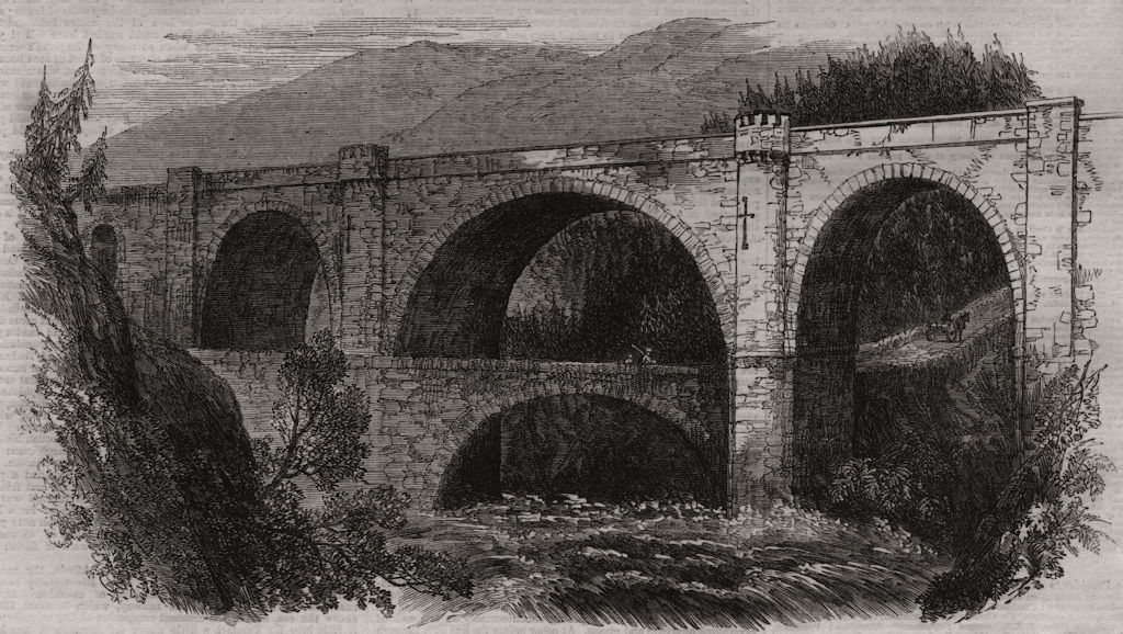 Associate Product Inverness and Perth Railway. Bridge over the Garry at Calvine. Scotland, 1863