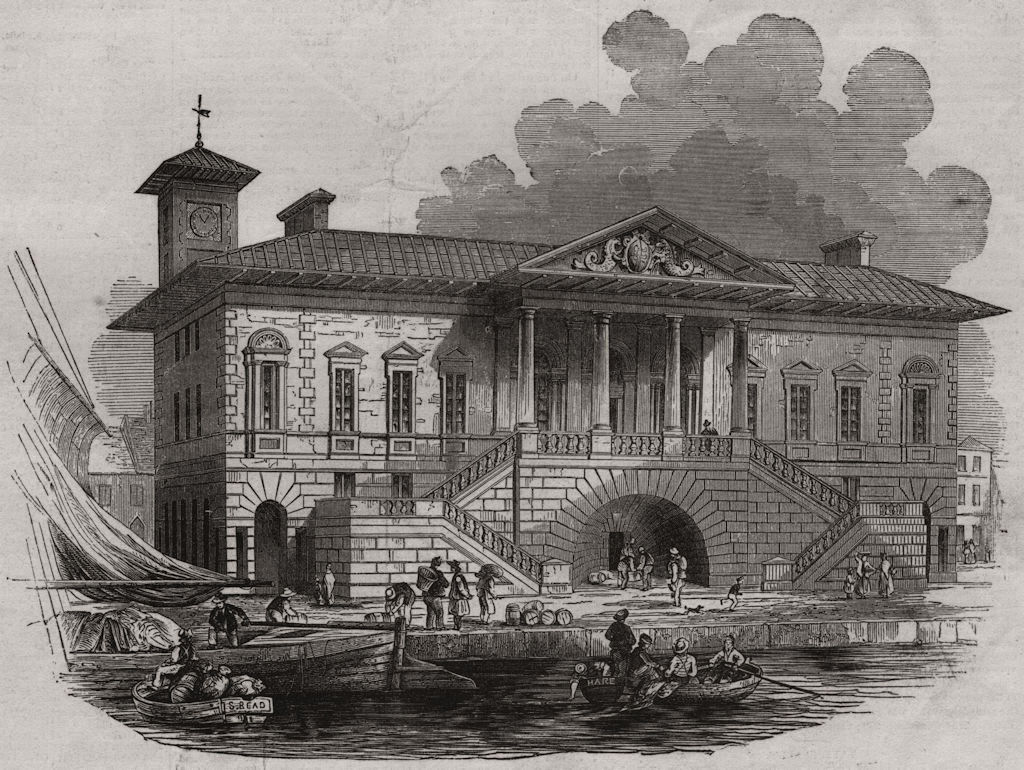 Associate Product The new Custom House, Ipswich. Suffolk 1845 old antique vintage print picture
