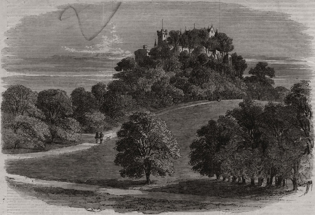 Kallenberg, near Coburg, the Duke's hunting chateau 1862 old antique print