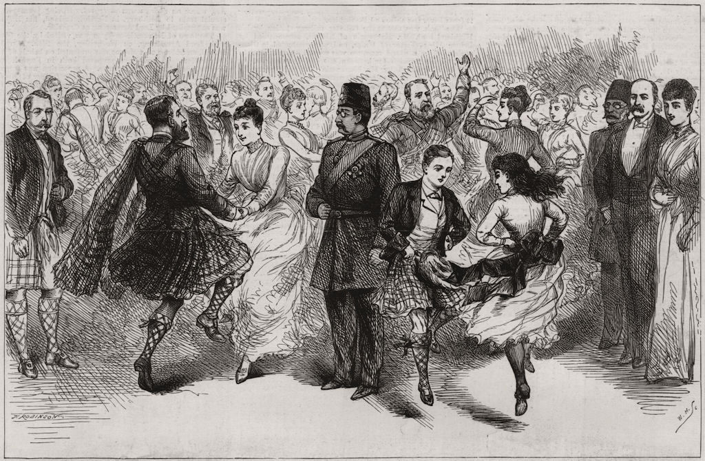 Associate Product The Shah in the Highlands: the Gillies' Ball, Glenmuick. Scotland, print, 1889