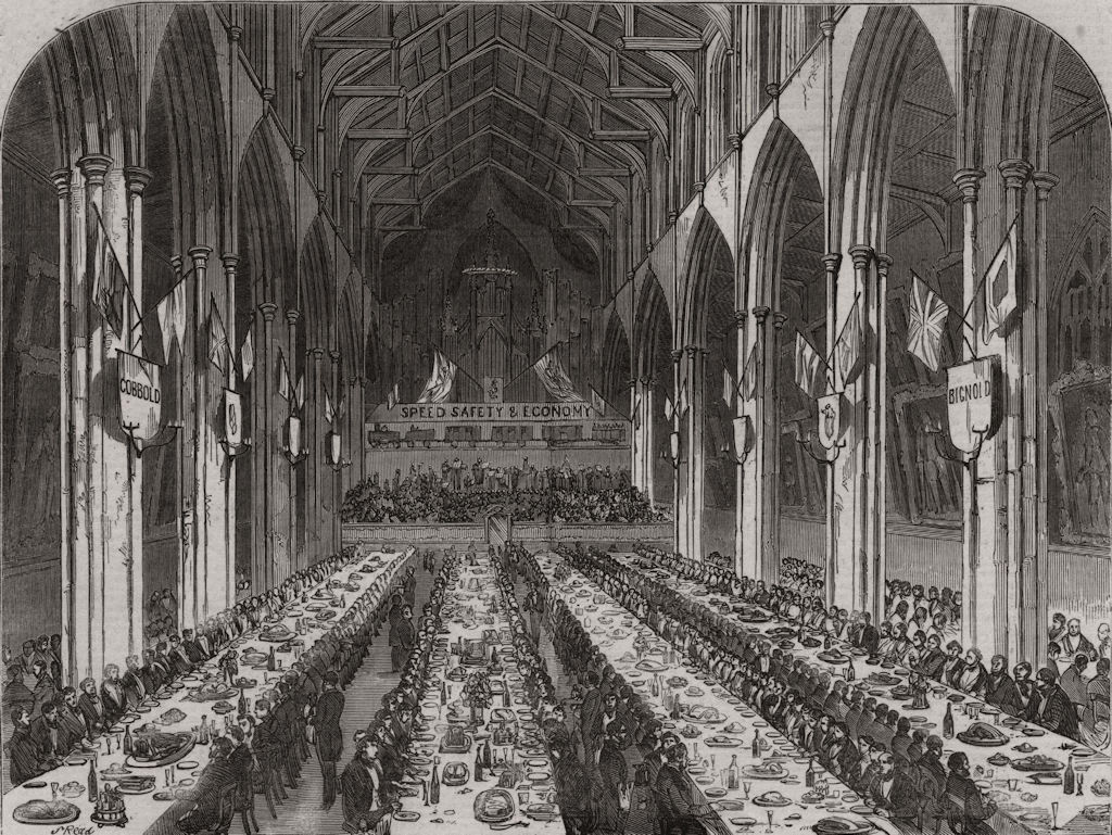 Associate Product Opening of the Norwich & Ipswich Railway. The dinner in St. Andrew's Hall, 1849