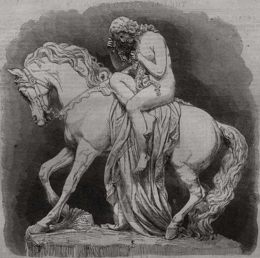 Associate Product "Lady Godiva" (Sculpture). Decorative, antique print, 1861