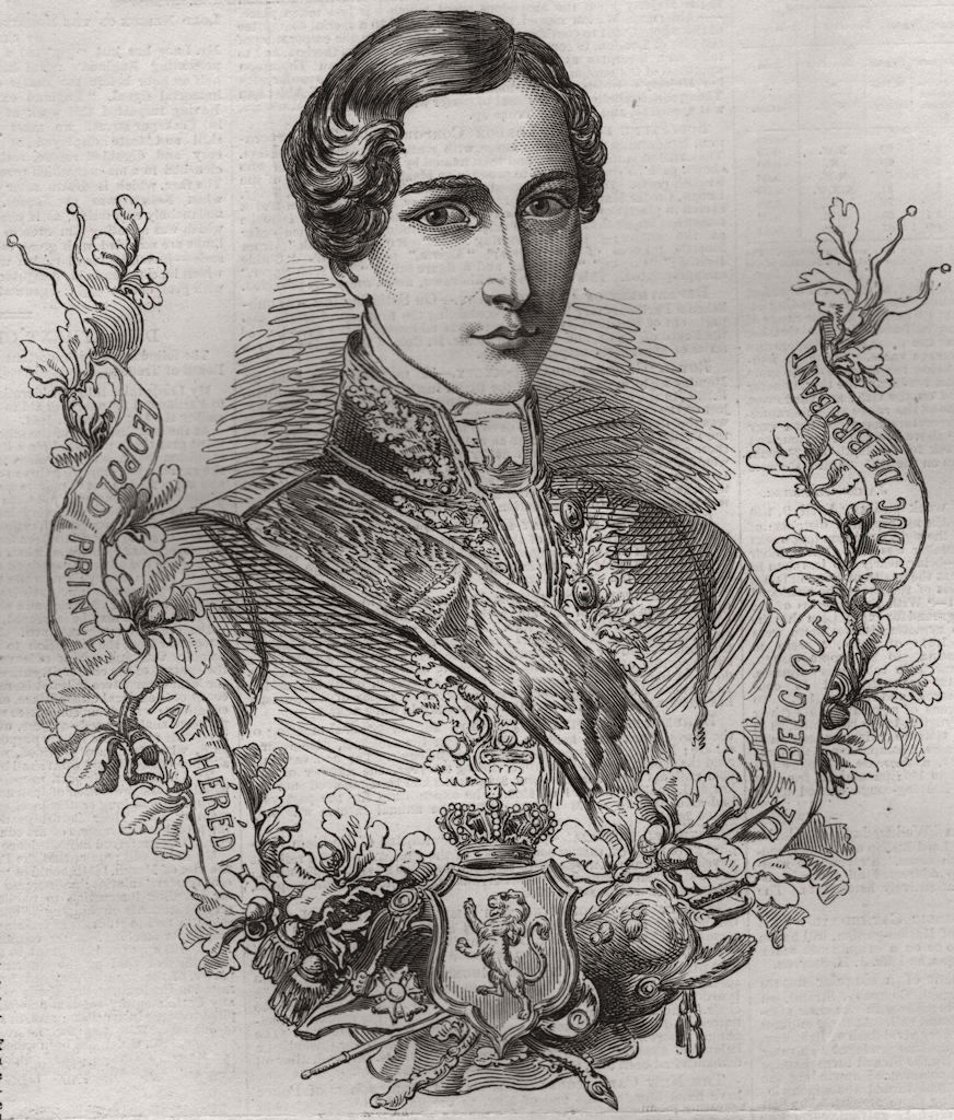 His Royal Highness the Duke de Brabant. Belgium 1853 old antique print picture