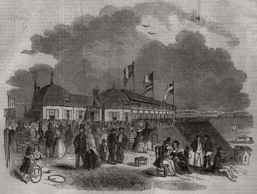 The Royal Pavilion. Ostend 1843 old antique vintage print picture