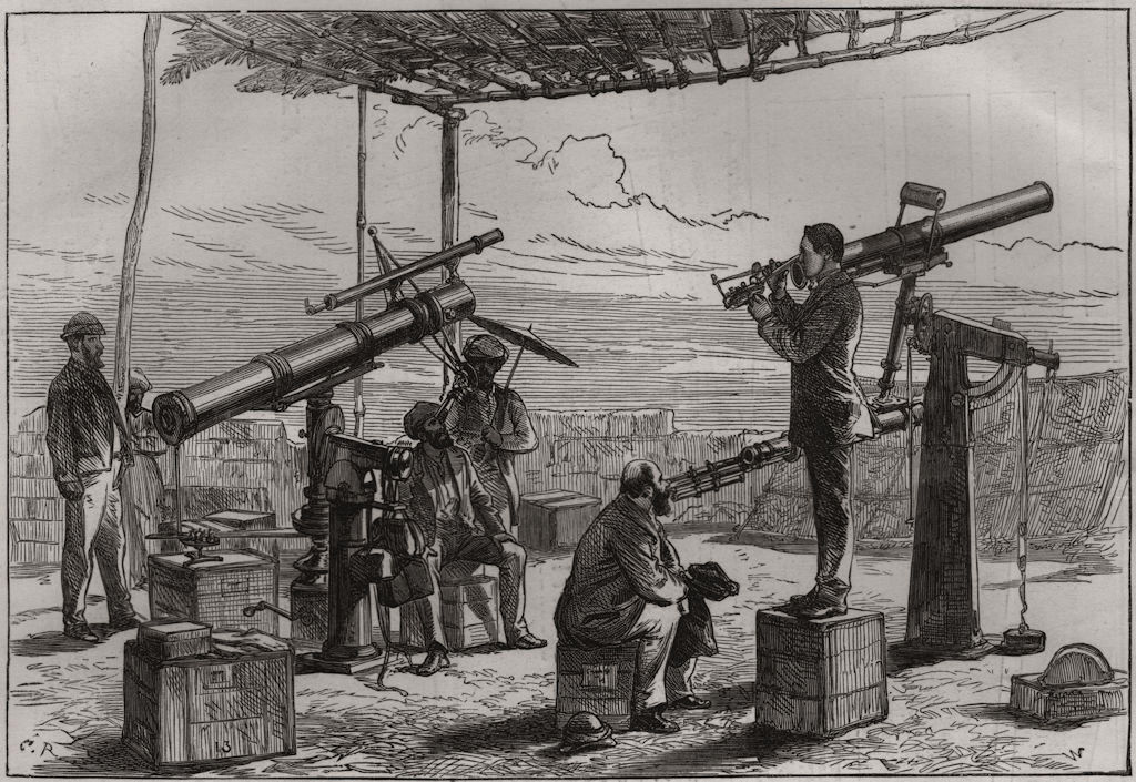 Associate Product The astronomers waiting for the eclipse. India, antique print, 1865
