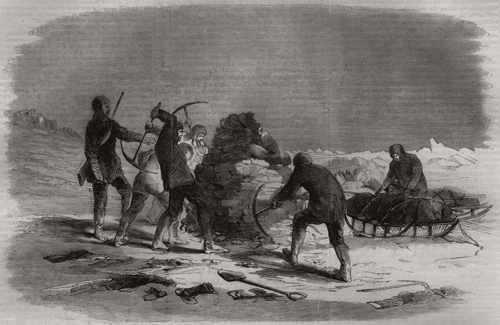 John Franklin search. Point Victory cairn Capts Crozier Fitzjames records 1859