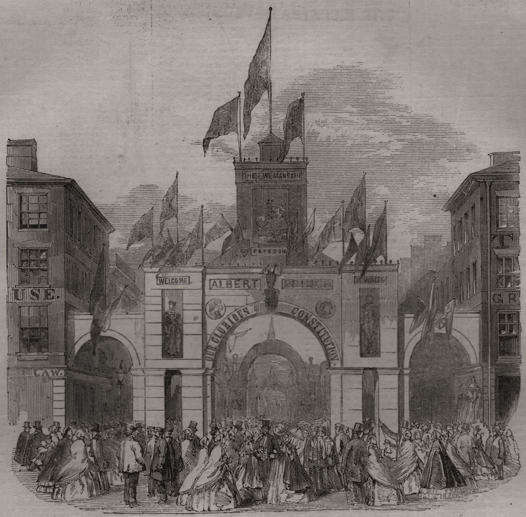 Associate Product The Prince of Wales in Canada - the Orangemen's arch at Toronto. Ontario, 1860
