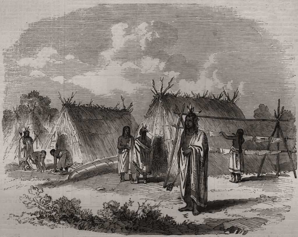 Associate Product Assiniboine & Saskatchewan expedition Ojibwa camp Rainy River falls Canada, 1858