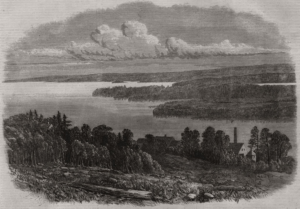 Nova Scotian goldfields. Laidlaw's farm, near Halifax. Canada, old print, 1862