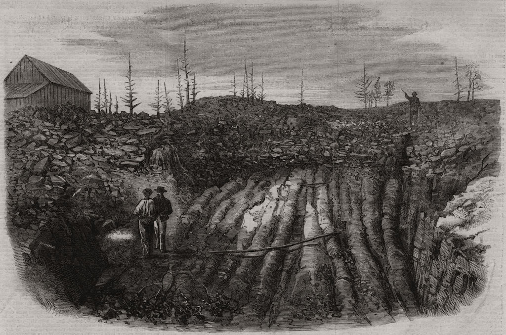 Associate Product Nova Scotia goldfields. Auriferous quartz formation Laidlaw's Farm. Canada, 1862