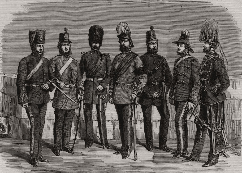 Associate Product Volunteer force Montreal. Artillery Infantry Field Battery Brigade Cavalry, 1860