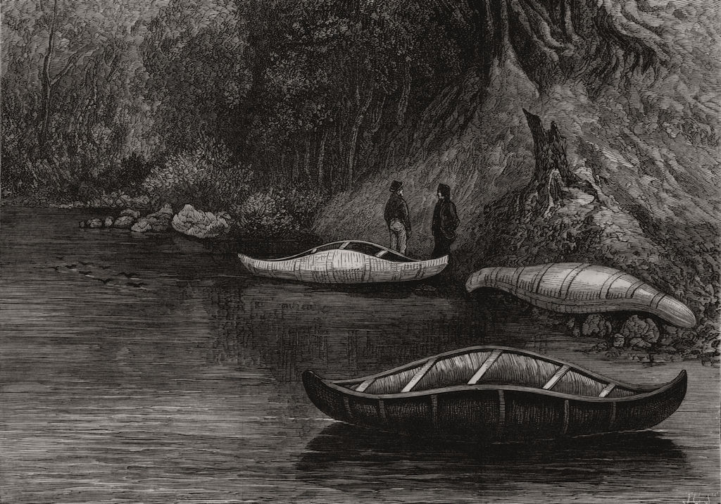 Associate Product Fishing on the Ristigouche, in Canada, by Princess Louise (2), old print, 1880