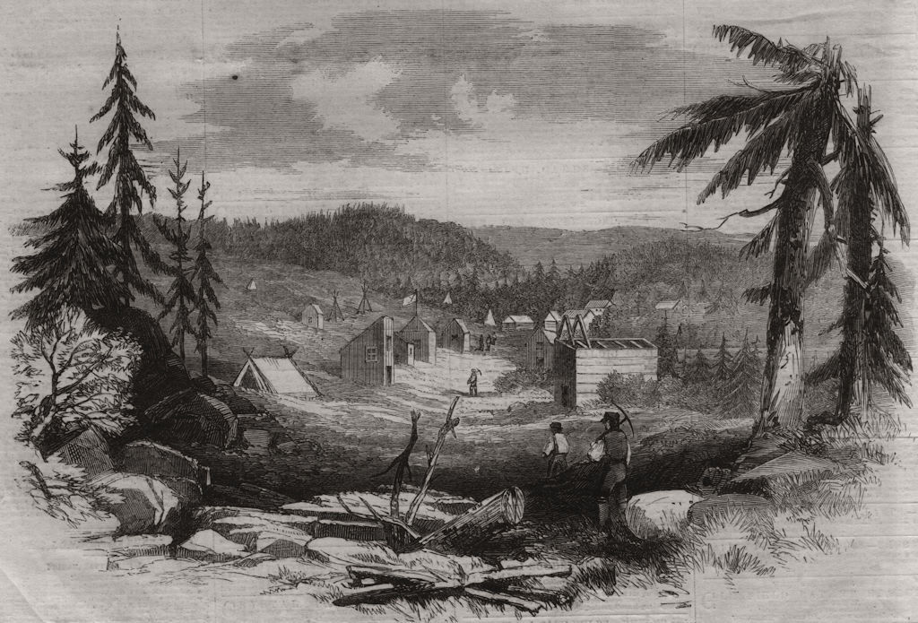 Associate Product New Gold diggings in Nova Scotia: Gold Street, Tangier. Canada, old print, 1861