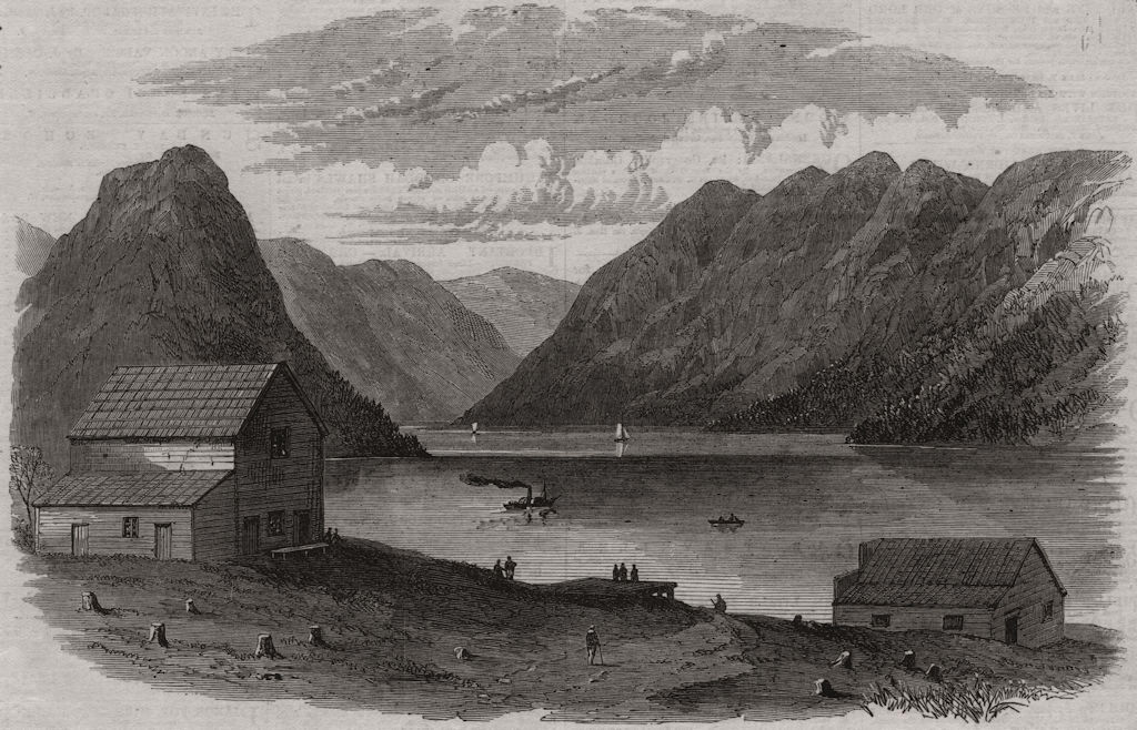 Associate Product Port Anderson, Anderson Lake. British Columbia, antique print, 1864