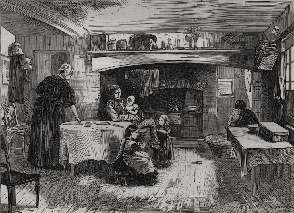 Associate Product A labourer's home at Whitnash. Warwickshire Farm Labourers' Strike, print, 1872