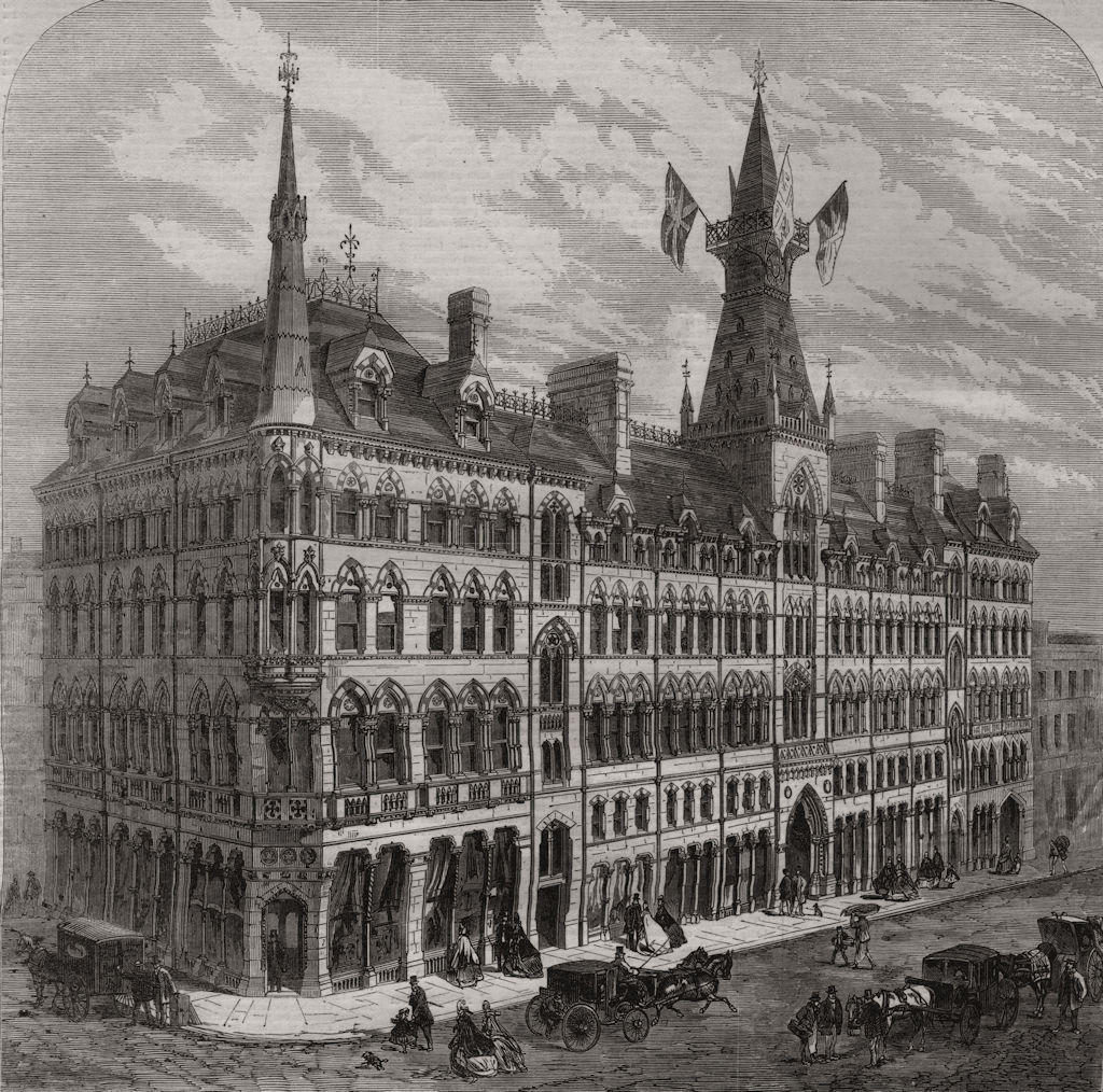 Associate Product New Exchange Buildings at Birmingham, antique print, 1863