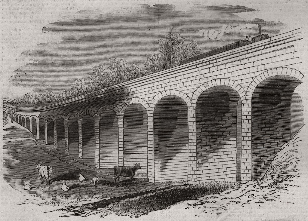 Associate Product Opening of the Leamington & Warwick Railway. Melbourne Grange viaduct, 1844