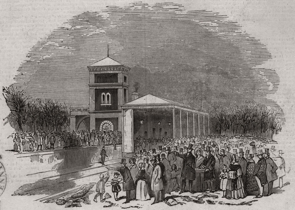 Associate Product Opening of the Leamington & Warwick Railway. Leamington Spa terminus, 1844