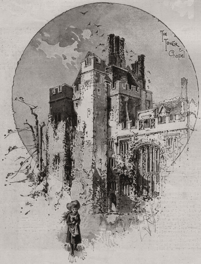 Associate Product Compton Wynyates. The tower chapel. Warwickshire, antique print, 1894