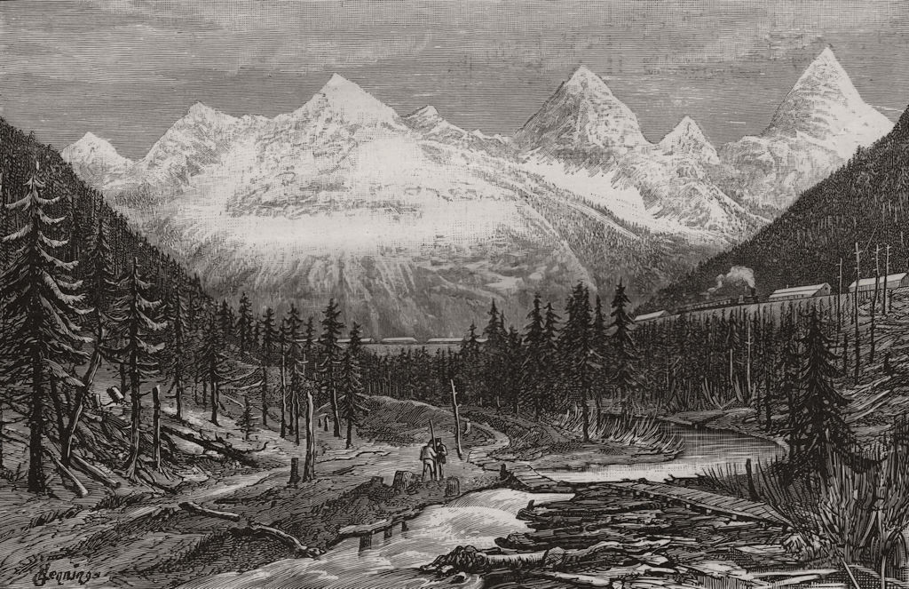 Associate Product The Selkirk mountains, near Glacier House & Loop, British Columbia. Canada, 1888