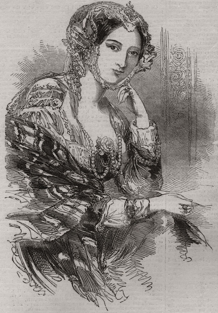 The late Countess of Blessington. Pretty Ladies 1849 old antique print picture