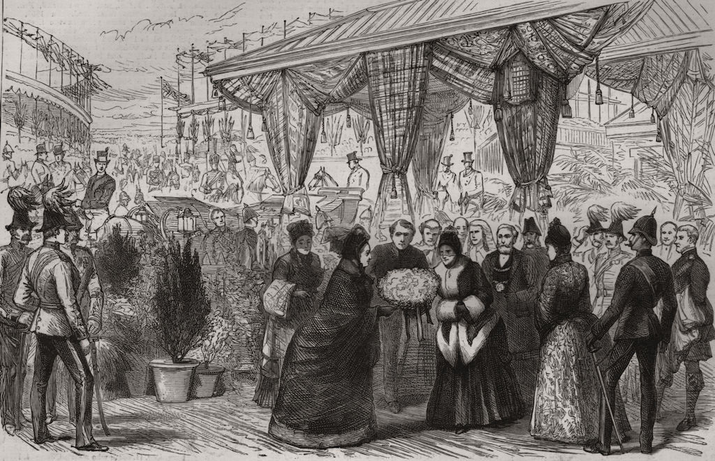 Associate Product Queen Victoria in Birmingham. Reception at Small Heath Station. Mayoress, 1887
