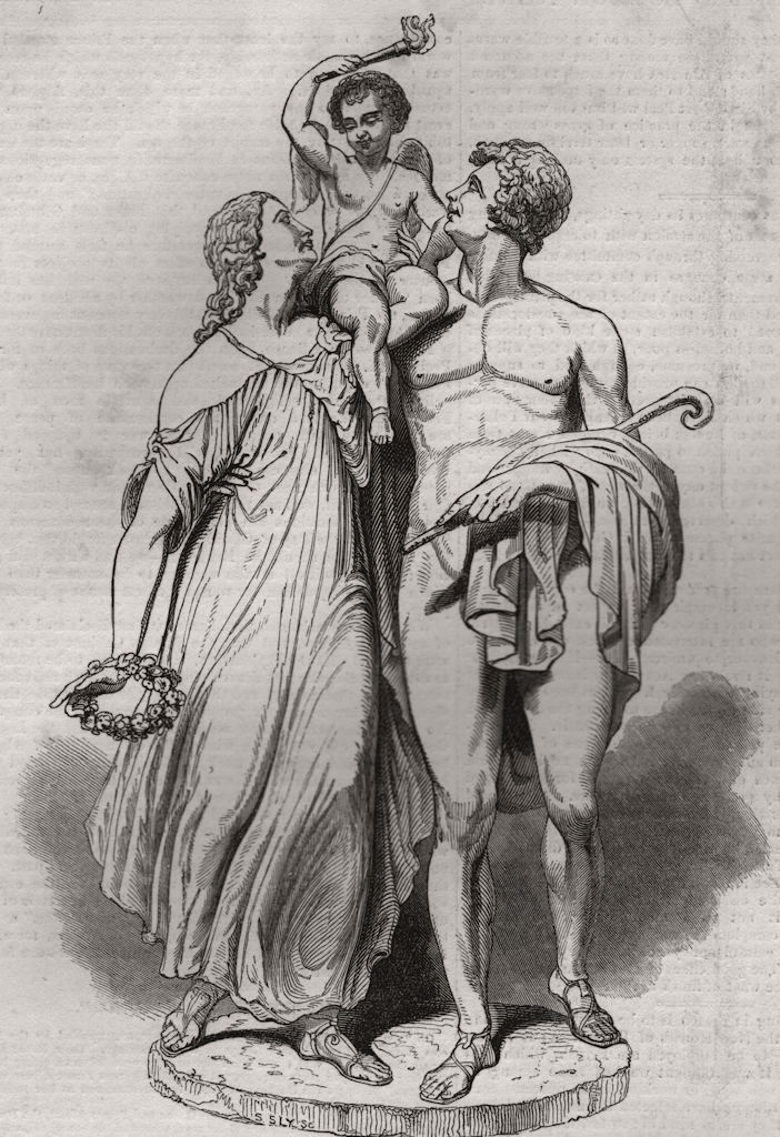 Associate Product "Love Triumphant". Fine arts, antique print, 1844
