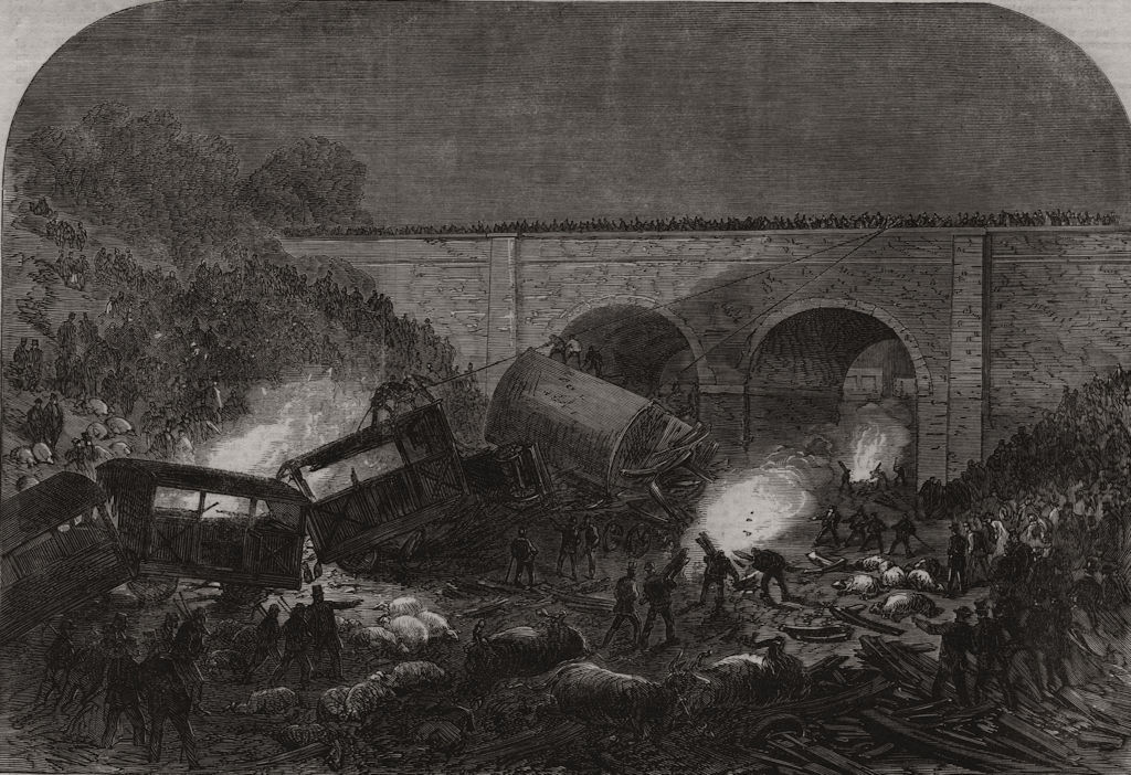 Accident at New Mills, Peak Forest Line of the Midland Railway. Derbyshire, 1867