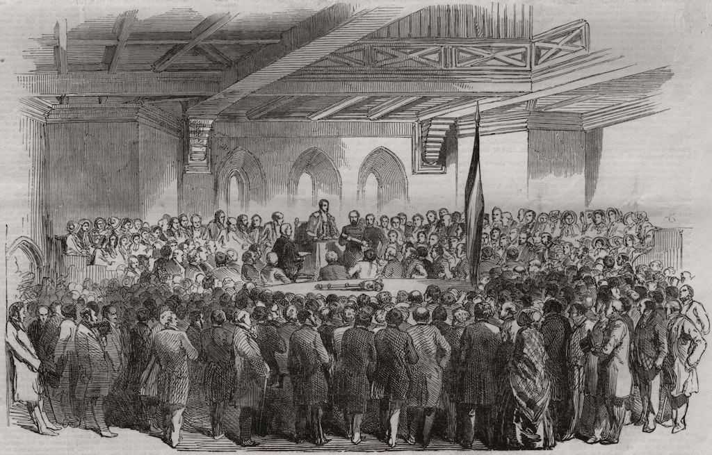 M. Kossuth receiving the corporation address in the town hall, Southampton 1851